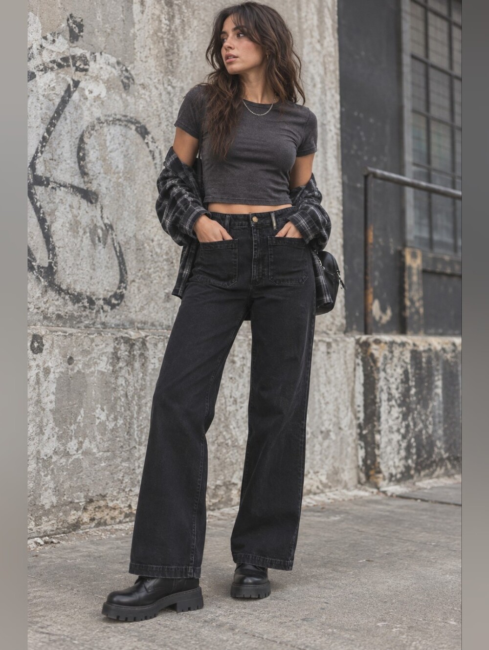 Rolla’s Sailor Wide Leg Jeans 30 Black High Rise 70s Indie Grunge Streetwear